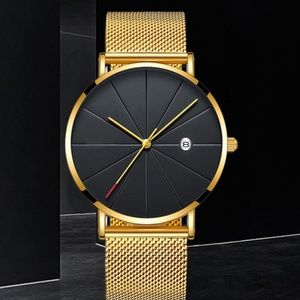 Stainless Steel Quartz Luxury Calendar Watch NWT